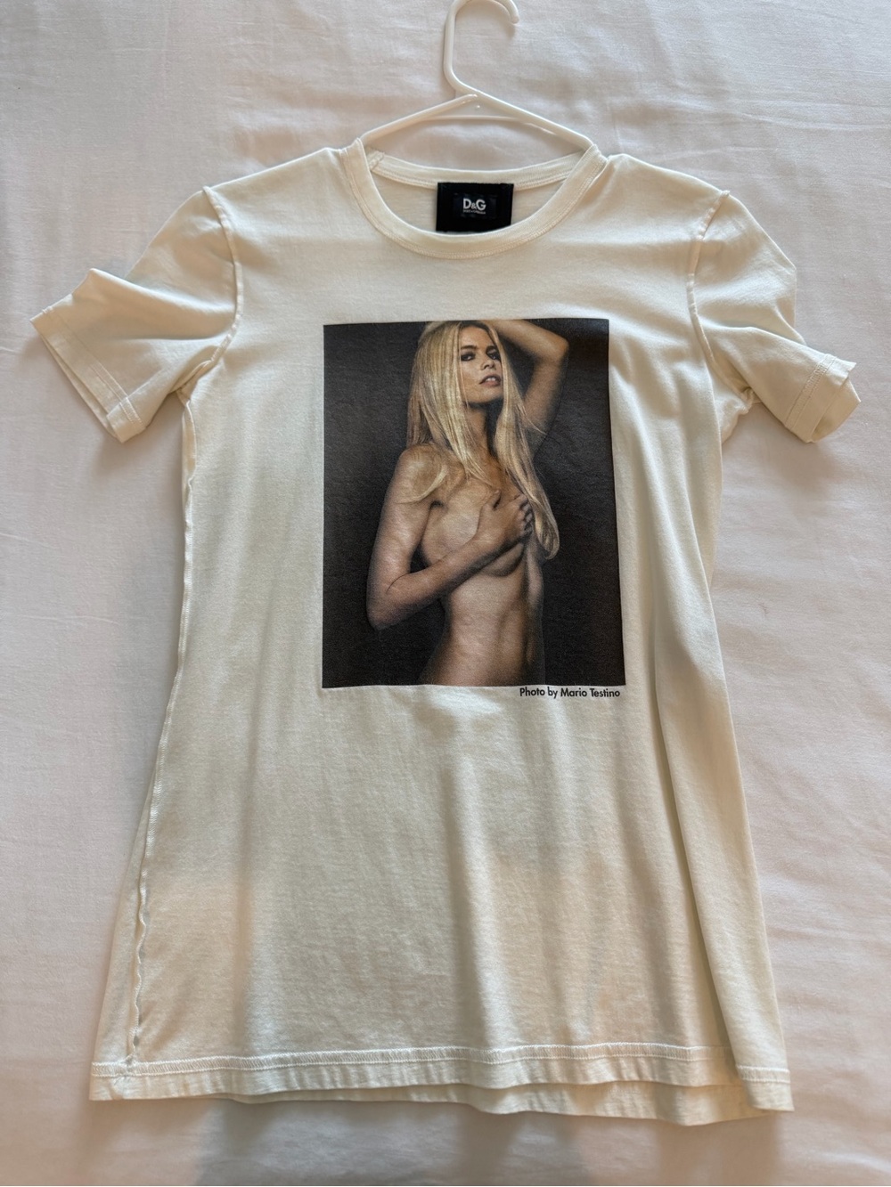 D&G Vintage Cream Photo-Print Short Sleeve Tee